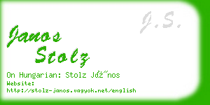 janos stolz business card